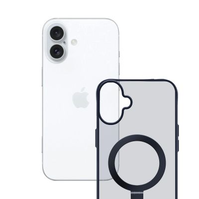 14. 3mk Smoke Case Mag&Stand Hülle für Apple iPhone 16 – Schwarz
