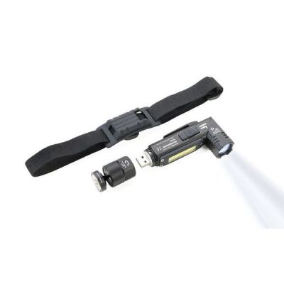 TROIKA ECO KNICKLICHT Schwarze Hand- und Stirnband-Taschenlampe mit COB-LED
