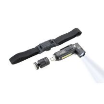 TROIKA ECO KNICKLICHT Schwarze Hand- und Stirnband-Taschenlampe mit COB-LED