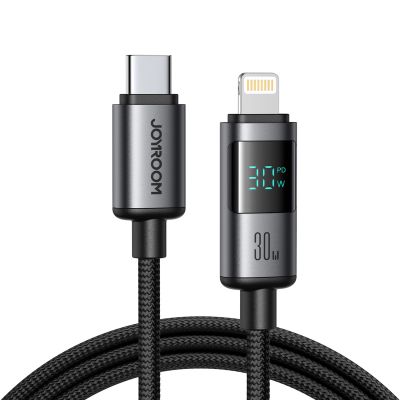 Joyroom S-A16 Pro Prism Series 30W USB-C - Lightning Kabel mit Display 1,2m - Schwarz
