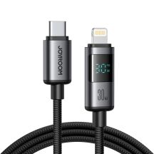 Joyroom S-A16 Pro Prism Series 30W USB-C - Lightning Kabel mit Display 1,2m - Schwarz