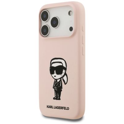 2. Karl Lagerfeld Silikonhülle mit Karl-Skizze und Logo (MagSafe) für iPhone 17 Pro Max – Pink