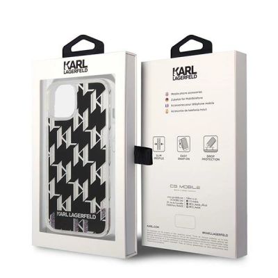 8. Karl Lagerfeld KLHCP14SLMNMK iPhone 14 6.1" Hardcase schwarz / schwarz Liquid Glitter Monogram