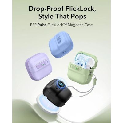 7. Hülle ESR Pulse HaloLock MagSafe für Apple AirPods 4 / 5 - hellgrün