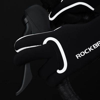 6. Rockbros komplett wasserdichte Fahrradhandschuhe, Größe: S/M - Schwarz