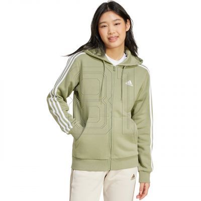 2. adidas Essentials 3-Streifen Fleece-Sweatshirt mit durchgehendem Reißverschluss W JP2352