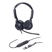 Yealink UH42 Dual Teams USB-C/A Headset mit Kabel und Kopfbügel für Anrufe und Musik, USB Typ-C / USB Typ-A, Schwarz