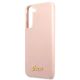 6. Guess GUHCS22MLSLMGPP S22+ S906 pink/pink Hardcase Silikon-Schriftzug Metall-Logo