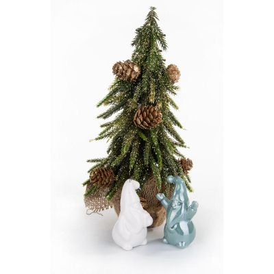 8. Keramik-Weihnachtsmannkugel, 7,8 cm, 1 Stück