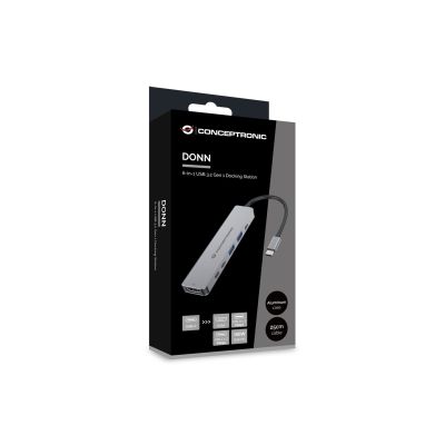 9. Conceptronic DONN33G Kabelgebundene Dockingstation USB 3.2 Gen 1 (3.1 Gen 1) Typ-C Silber