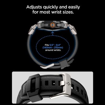 8. Spigen DuraPro Armor Samsung Galaxy Watch Ultra 47mm Armband – Schwarz