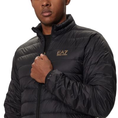 4. EA7 Emporio Armani Herren Daunenjacke, isoliert, Übergangsjacke, Schwarz (8NPB23-PNGPZ-0208)