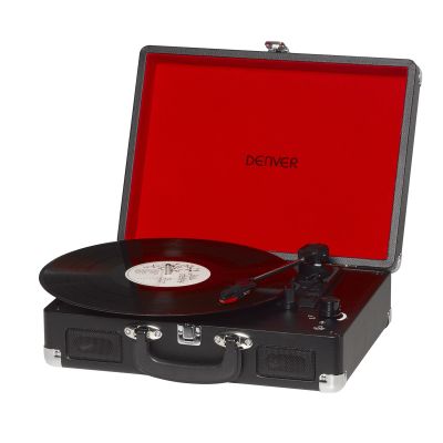 6. Denver VPL-120 Plattenspieler mit USB-Anschluss für PC-Aufnahmen, Schwarz