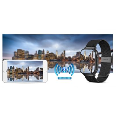 20. Gravity GT15-3 Smartwatch, rotes Silikonarmband + schwarzes Armband