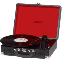 Denver VPL-120 Plattenspieler mit USB-Anschluss für PC-Aufnahmen, Schwarz