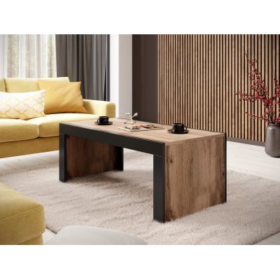 2. MILA Couchtisch 120x60x50 Wotan Eiche + Schwarz