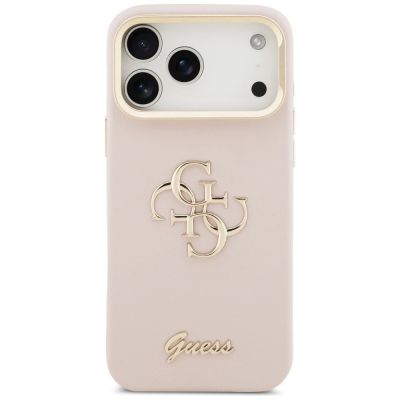 3. Guess Grained Big 4G & Stand Camera Case für iPhone 17 Pro Max - Pink