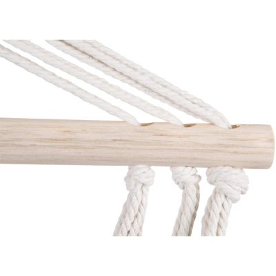 9. Brasilianischer Hängesessel 100x50CM Natur mit eingenähtem Kissen Weiß