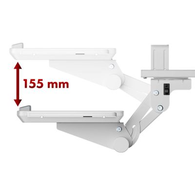 9. Maclean Tastaturhalterung für unter den Schreibtisch, verstellbar, max. 5 kg, Weiß, MC-156 W