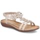 Goldfarbene Damen-Sandalen mit Blumenmuster, Rieker V7573-90