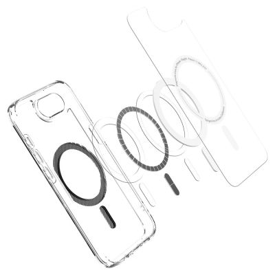 9. Spigen Ultra Hybrid MagSafe Hülle für iPhone 16e / 17e Carbonfaser – Transparent