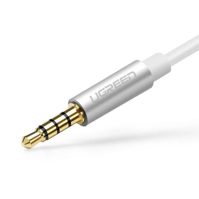 6. Ugreen Kabel Kabel Kopfhörer Splitter 3,5 mm Miniklinke AUX Mikrofon 20cm (Mikrofon + Stereoausgang) Silber (30619)