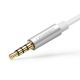 6. Ugreen Kabel Kabel Kopfhörer Splitter 3,5 mm Miniklinke AUX Mikrofon 20cm (Mikrofon + Stereoausgang) Silber (30619)