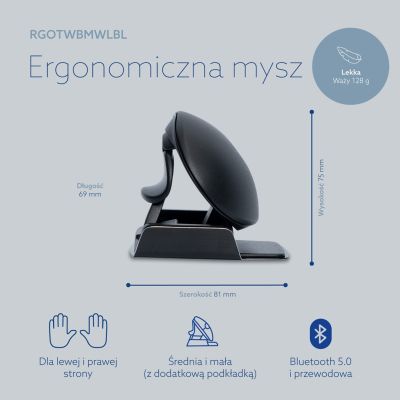 13. R-Go Beidhändige ergonomische Twis-Maus
