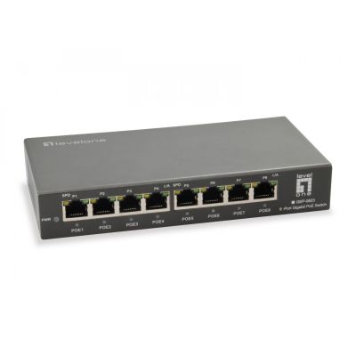 3. Gigabit-PoE-Switch mit 8 Ports, 802.3at/af PoE, 120 W, Hersteller: LEVELONE (GEP-0823)