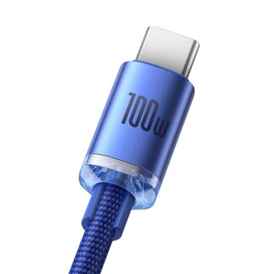 3. Baseus Crystal Shine Series Kabel USB-Kabel für schnelles Aufladen und Datenübertragung USB Typ A - USB Typ C 100 W 1,2 m blau (CAJY000403)