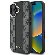 DKNY Checkered Pattern Magsafe Hülle für iPhone 16 – Schwarz