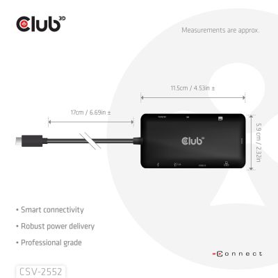 7. Club3D USB-C 9-in-1-Hub >2xHDMI/2xUSB/USB-C/LAN 4K60Hz PD100W (Einzelhandel)