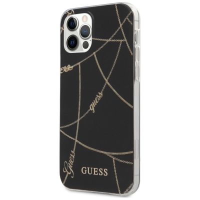 2. Guess Gold Chain Collection iPhone 12 Pro Max 6,7" Hülle - Schwarz