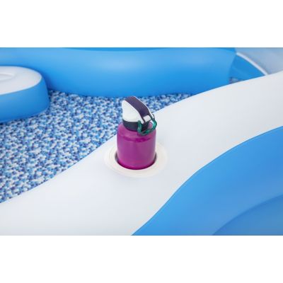 19. Bestway 54409 Aufstellpool, aufblasbarer Pool, oval, blau-weiß