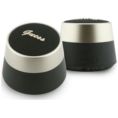 Guess 5W Bluetooth-Lautsprecher mit Metalllogo – Schwarz