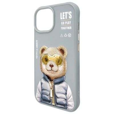 7. Nimmy Cool&Cute 2.0 Bear Case für iPhone 15 - Grau