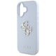 6. Guess Grained Big 4G Logo Small Classic Logo Hülle für iPhone 16 - blau