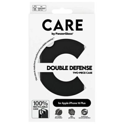 4. CARE by PanzerGlass Feature Double Defense Hülle für iPhone 16 Plus - Schwarz