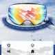 4. Rockbros SP284 Skibrille – Schwarzer, sandgestrahlter Rahmen, graue Polycarbonat-Linse mit roter Verspiegelung, für Kinder