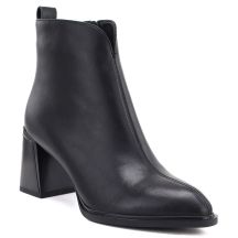 Schwarze Damen-Ankle-Boots aus Leder mit hohem Absatz, Modell Vinceza 67057