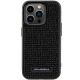 3. Karl Lagerfeld Rhinestone Logo Metal Plate Hülle für iPhone 15 Pro Max – Schwarz