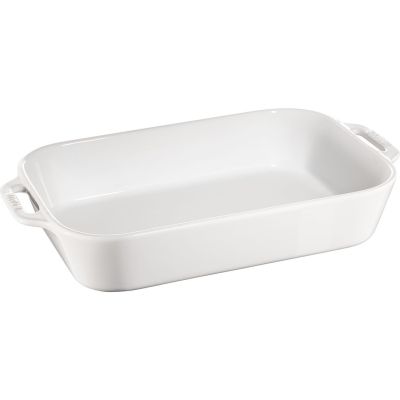 Staub Rechteckige Keramikplatte – 4,5 Liter, Weiß