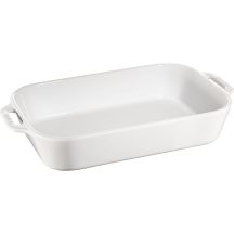 Staub Rechteckige Keramikplatte – 4,5 Liter, Weiß