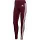 2. adidas Optime Essentials Workout Leggings für Damen mit 3 Streifen, 7/8-Länge, Burgunderrot, KT3772