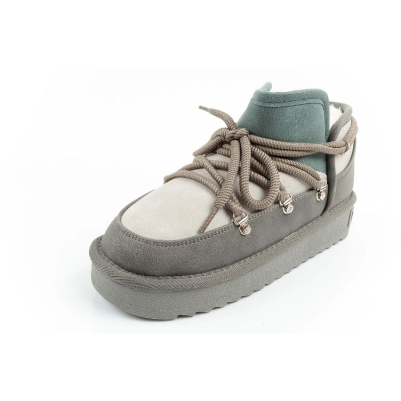 3. D.Franklin Damen Winter Schneestiefel Modische isolierte Stiefeletten Grau
