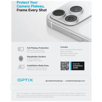 6. Uniq Optix Aeroshield Kameramodulschutz für iPhone 18 Pro Max – Transparent