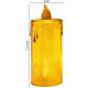 38. Dekorative Kerze, 8 cm, bernsteinfarben, warmweiß, 1 LED