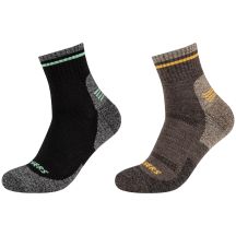 Skechers 2PPK Herren Trail Wool Quarter Socken SK42052-8997 Grau 39-42