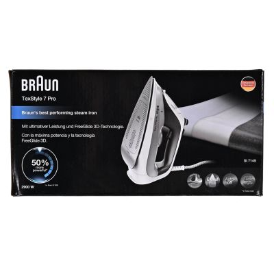 11. Braun TexStyle 7 Pro SI7149WB Trocken- und Dampfbügeleisen mit EloxalPlus-Bügelsohle, 2900 W, Weiß