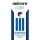6. Steeldarts Unicorn Core Plus - Blaues gummiertes Messing 21 g: 8650 | 23 g: 8651 | 25 g: 8652